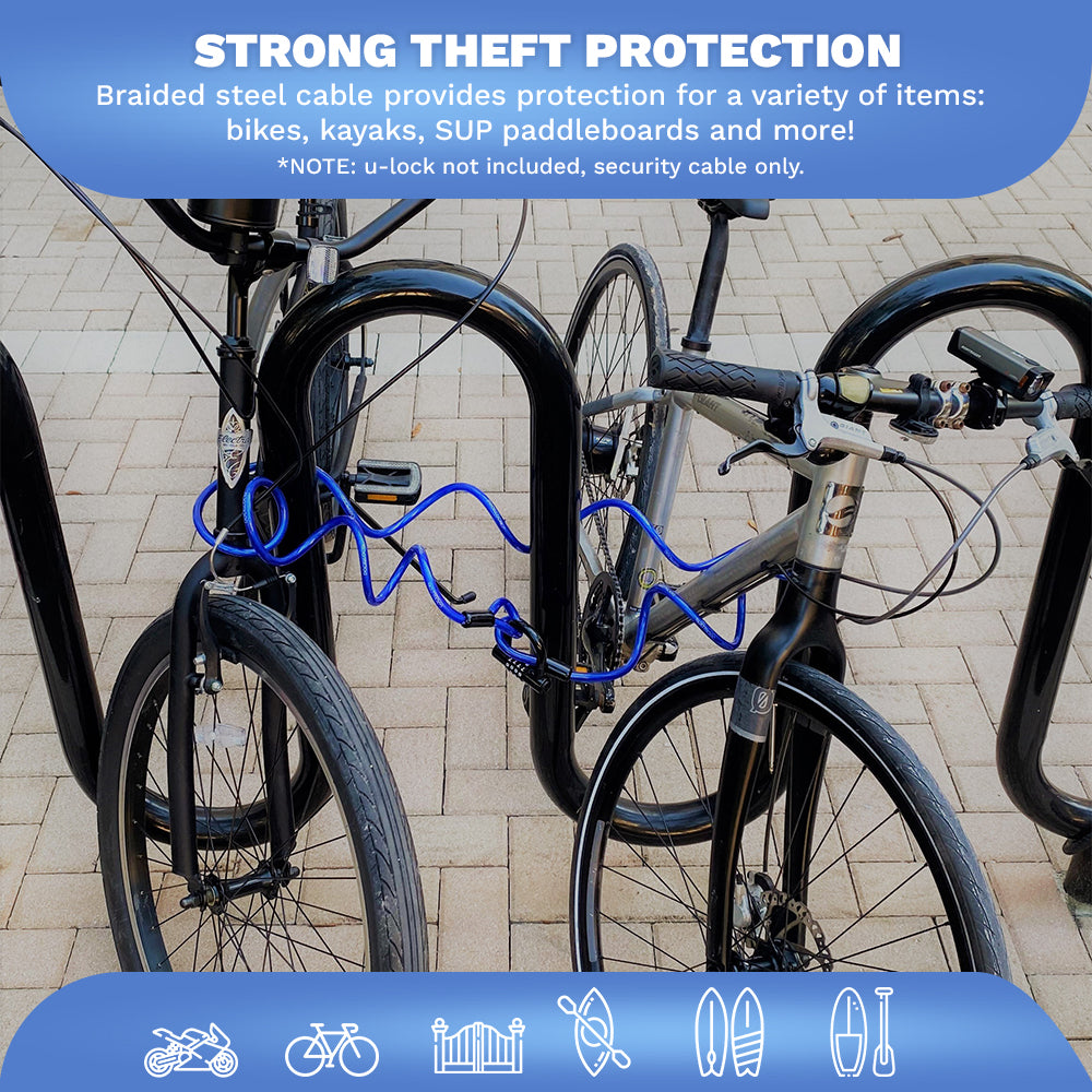 DocksLocks® Anti-Theft Weatherproof Coiled Security Cable with Looped Ends (5', 10', 15', 20' or 25')