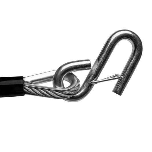 DocksLocks trailer safety cables installed on trailer hitch