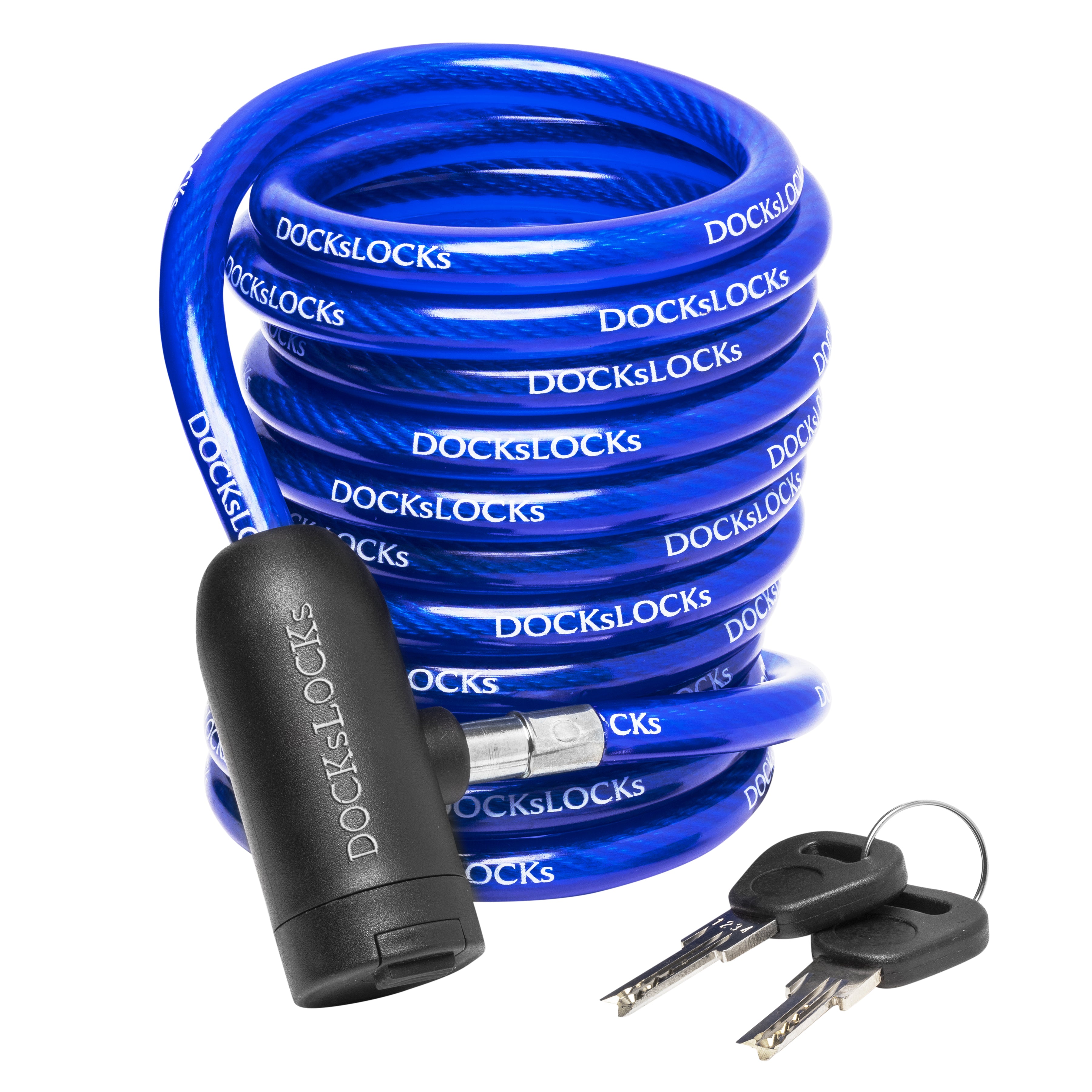 DocksLocks® Anti-Theft Weatherproof Coiled Security Cable with Key Loc