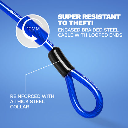 DocksLocks® Anti-Theft Weatherproof Straight Security Cable with Looped Ends (5', 10', 15', 20' or 25')