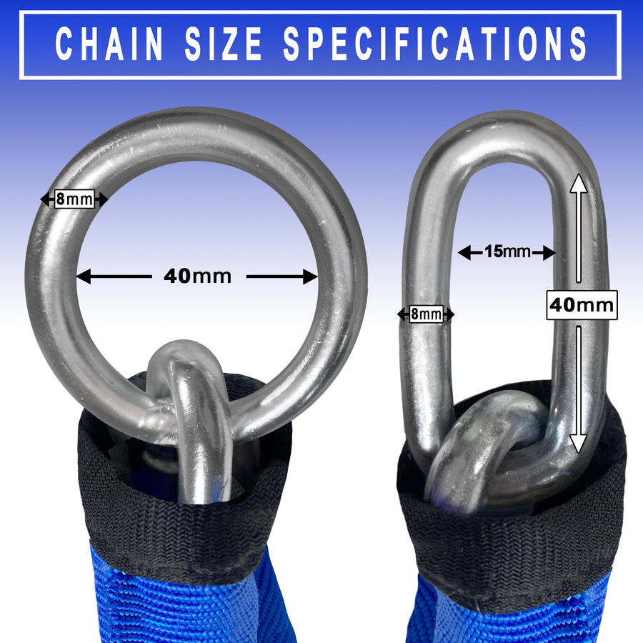 DocksLocks® Heavy Duty Cinch Style 8mm Security Chain - (3ft, 6ft or 1