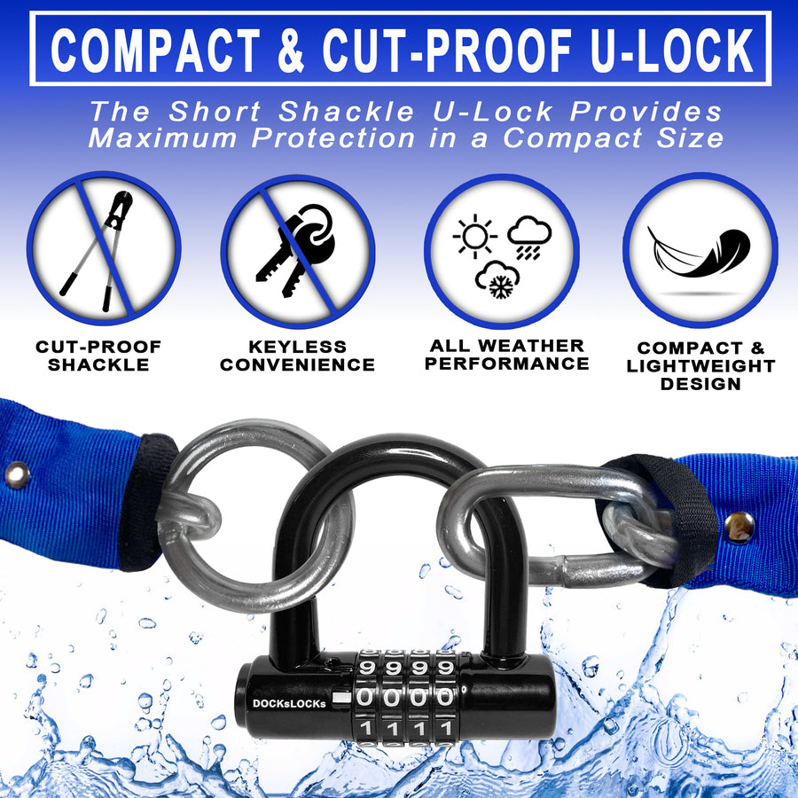 Portable Dock Lock DocksLocks® Heavy Duty Cinch Style 8mm Security Chain - (3ft, 6ft or 1