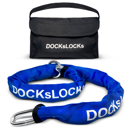 DocksLocks® Heavy Duty Cinch Style 8mm Security Chain - (3ft, 6ft or 10ft) - Weatherproof and Cut Proof Chrome Alloy Carbon Steel
