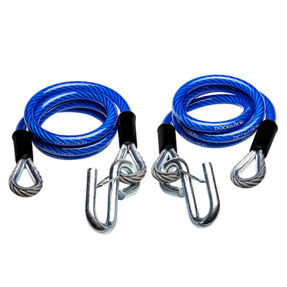 DocksLocks® Trailer Safety Cables with Snap Hook Safety Latches, 48” Length, 2 Pack