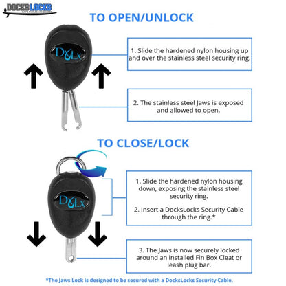 DocksLocks® Jaws SUP Paddleboard and Surfboard Anti-Theft Security Lock